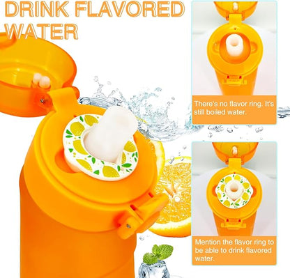 Air Water Bottle,750ML Scent Water Cup with 3 Flavour Pods,Leak Proof Sports Water Cup with Straw Suitable for Outdoor Sports,Gifts From Friends, Birthday Gifts (New Orange + 3pods)