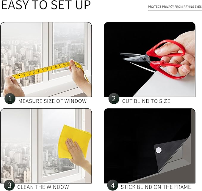 Portable Blackout Shades 100% Blackout Curtains for Bedroom Small Window Curtains No Light Kitchen Windows Insulated for Nursery for Baby Travel Curtain,Black,56" W x 40" L,1 Panel