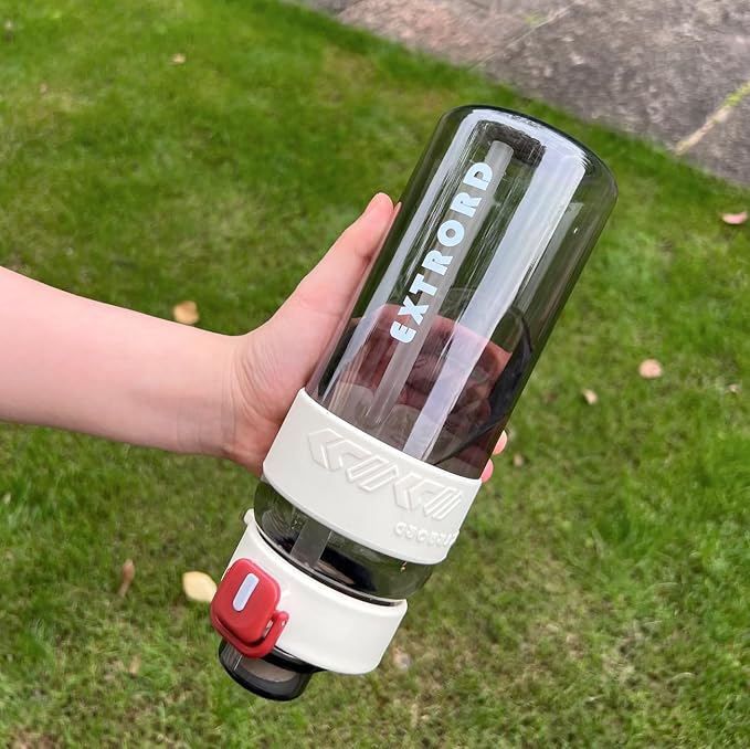 27oz Leak-Proof Water Bottle with Flip Top, 800ml BPA Free Reusable Plastic Drinking Bottle for Gym & Outdoor (White)