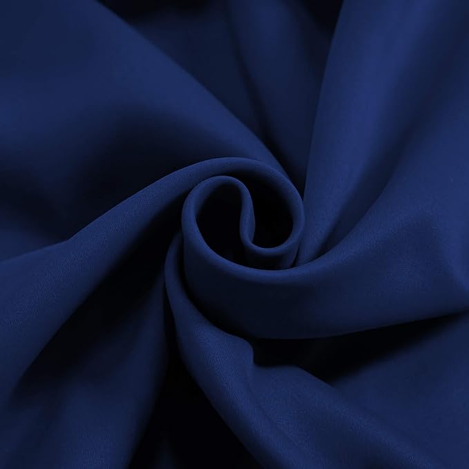 Navy Blue Valance for Windows Solid Blackout Rod Pocket Short Curtain Valance for Kitchen Bathroom 42x18 Inch 1 Panel