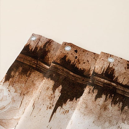 AILONEN Horse Shower Curtain,Sunflower Eiffel Tower Horse Bath Curtain,Retro Horse Polyester Waterproof with 12 Plastic Hooks 48" W*72" H