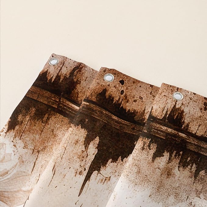 AILONEN Horse Shower Curtain,Sunflower Eiffel Tower Horse Bath Curtain,Retro Horse Polyester Waterproof with 12 Plastic Hooks 72" W*96" H