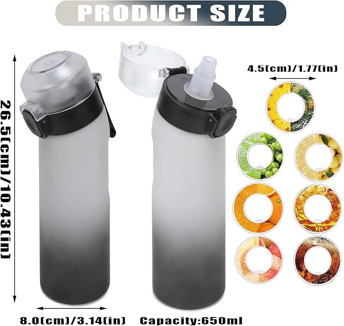 Air Water Bottle with 7Pcs Flavor Pods 26.3Oz Scent Water Bottle Fruit Fragrance Water Bottle,Scent Water Cup,Sports Water Cup Suitable for Outdoor Sports