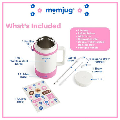 breastfeeding water bottle, 50oz (Pink, w/o Breast Indicator Dial)