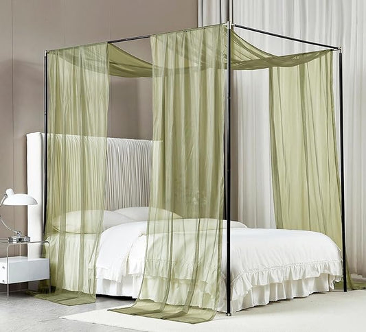 Akiky Canopy Bed Curtains Twin Sheer Sage Green Bed Canopy Scarf Bed Canopy,Kids Bed Scarf-Curtains for Room Décor or Wedding Party Décor(2 Bed Canopy)