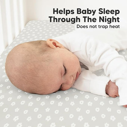 2-Pack Organic Crib Sheets for Boys, Girls - Jersey Fitted Crib Sheet, Baby Crib Sheets Neutral, Crib Mattress Sheet, Cotton Crib Sheets, Breathable Crib Sheet, Baby Mattress Sheets (Meadow)