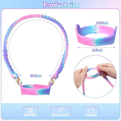 2PCS Water Bottle Handle - Strap Carrier Soft and Durable Silicone Water Bottle Sling Fits Most 8-40oz Bottles(1+5)