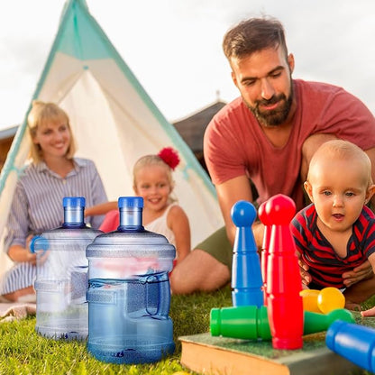 2 Pieces Water Jugs Round Plastic Water Bottle Portable Water Jug with Handle Leakproof Screw Cap Reusable Large Capacity Water Bottle for Camping Outdoor Travel Gym Use(2 Gallon)