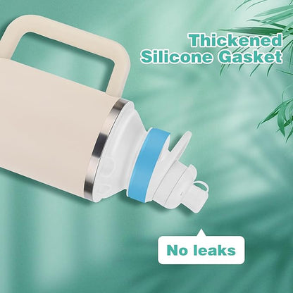 2PCS Bottle Adapter for Stanley Cup 40oz to Cirkul, Lid Cap Converter Accessories, Cirkul Stanley Adapter BPA Free Plastic, Food Grade Silicone Fits for Stanley Water Bottles(White)