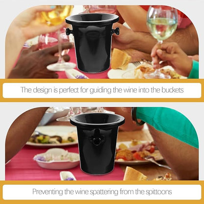 4Pcs Wine Spittoon Wine Dump Buckets Bucket Spit Wine Barrels Cold Wine Barrels Ice Bucket for Wine Whiskey Cocktails (Black)