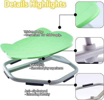 Autism Kids Swivel Chair, Spinning Chair for Kids Sensory, Kids Swivel Chair Sensory, Sensory Toy Chair, Carousel Spin Sensory Chair, Training Body Coordination (Light Green)