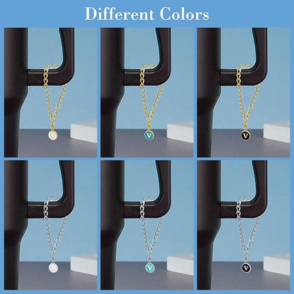 6PCS Letter Charm Accessories for Stanley Cup, Name ID Letter Handle Charm for Stanley Handle Identification Letter Pendant Handle Decoration for Stanley Tumbler Charms (Letter V)