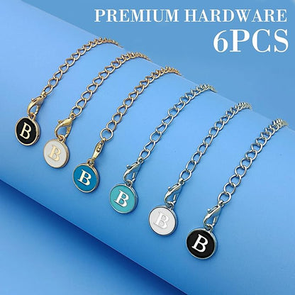6PCS Letter Charm Accessories for Stanley Cup, Personalized Initial Letter Charms for Stanley Tumbler Handle Identification Letter Pendant Handle Decoration for Stanley Tumbler Charms (Letter B)