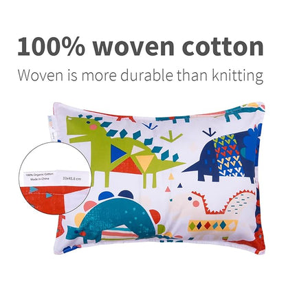 ALVABABY Toddler Pillowcases Fits 13 x 18 or 12x 16 Kids Pillow Cover Cotton Baby 2pcs Envelope Kids Pillowcases for Boys Girls Sleeping and Travel 2TPW27