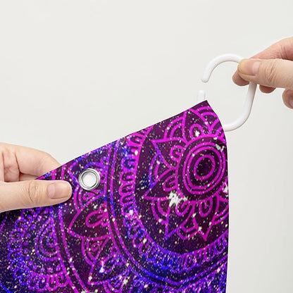 AILONEN Butterfly Shower Curtain, Mystic Moon Cloth Bath Curtain Set for Teen Adults Bathroom,Beautiful Purple Butterfly Starry Night Shower Curtain Liner,36" W*72" H