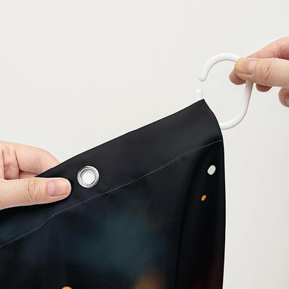 AILONEN 3D Rose Shower Curtain for Bathroom, Romantic Flame Smoky Rose Flower Bath Curtain,Burning Rose Shower Curtain Decoration Waterproof with 12 Plastic Hooks, 60" W*72" H