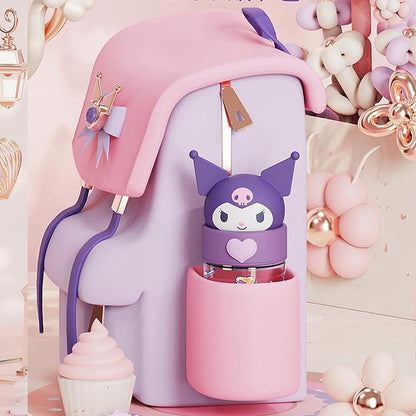 360ML/12.2OZ Cute Glass Water Bottle, Cute Portable Sports Leakproof Water Cup, Cute Glass Water Bottle for School, Camping,Traveling,Office,Car,Girls(Purple)