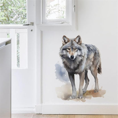 Waterproof Removable Vinyl PVC Wolf Safari Animal Wall Decal Wall Sticker for Nursery School Classroom Livingroom Bedroom Bathroom Decor Peel Stick Art Wallpaper Stickers,Room Decals