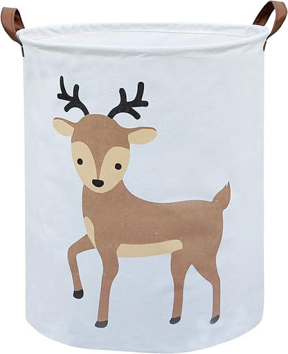 Kids Laundry Basket,Deer Laundry Hamper Collapsible Baby Storage Baskets for Boy Room Decor,Nursery Hamper,Toy Organizer,(Deer)