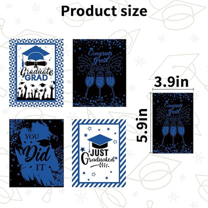 24Pcs Graduation Gift Wine Labels Congrats Grad Wine Bottle Stickers Graduation Party Waterproof Wine Bottle Decoration Cover for College Congrats Graduation Party Decorations, 4 Design