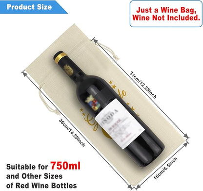 Gratitude Gifts for Women Men Thank You Gift Idea Wine Bag Christmas Thanksgiving Retirement Birthday Gifts for Friends Grandma Grandfather BFF Coach Co-worker Wine Bottle Cover with Drawstrings