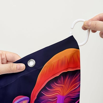 AILONEN Magic Mushroom Shower Curtain,Cartoon Astronaut Shower Curtain Set for Bathroom,Boho Style Jellyfish Waterproof Fabric Bath Curtain for Kids Girls Boys, 72" W*78" H