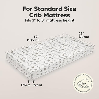 2-Pack Organic Crib Sheets for Boys, Girls - Jersey Fitted Crib Sheet, Baby Crib Sheets Neutral, Crib Mattress Sheet, Cotton Crib Sheets, Breathable Crib Sheet, Baby Mattress Sheets (Savannah)