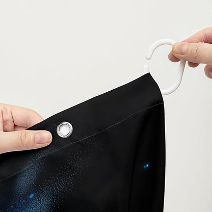 AILONEN Sugar Skull Shower Curtain for Bathroom,Blue and Red Smoky Skull Bath Curtain Decoration,Starry Butterfly Skull Skeleton Print Waterproof Shower Curtain with 12 Plastic Hooks, 72" W*78" H