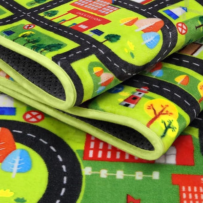 Kids Playroom Rug Car Rug Learning Carpet Educational City Roads Carpet for Playing with Cars Kids Playmat for Baby Kids Playroom Non Slip Play Mat Toddler Playmat Rug, 3x5 ft, Black Streets