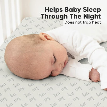 2-Pack Organic Crib Sheets for Boys, Girls - Jersey Fitted Crib Sheet, Baby Crib Sheets Neutral, Crib Mattress Sheet, Cotton Crib Sheets, Breathable Crib Sheet, Baby Mattress Sheets (Fleur)