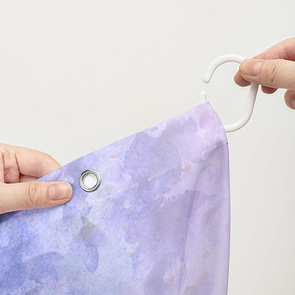 AILONEN Watercolor Dolphin Shower Curtain, Cute Dolphin Lavender Flower Bath Curtain,Modern Minimalist Purple Waterproof Fabric Shower Curtain Set with Hooks 72" W*96" H