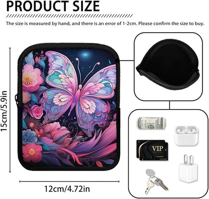 Butterfly Gym Cup Pouch Water Bottle Pouch Bag for Stanley Quencher Adventure, 30oz 40oz Tumbler IceFlow Storage Pocket with Strap