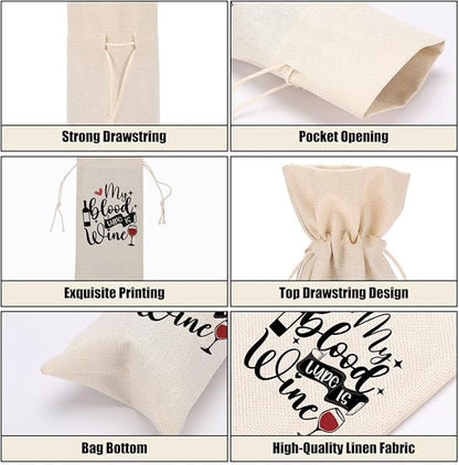 Funny Wine Quotes Wine Bag Wine Tasting Party Supplies for Wine Lovers Women Men Bride Mother Friend Christmas Birthday Wedding Bachelorrette Party Wine Bags