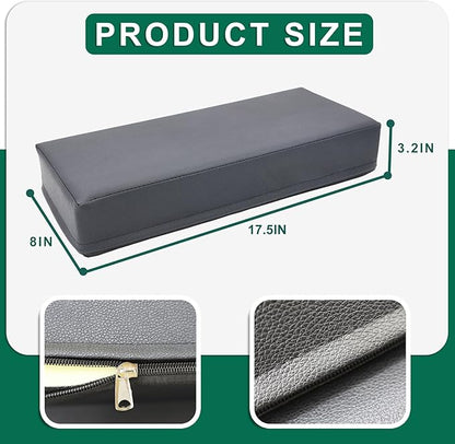 2PCS Neck Pillows for Side Sleepers, Foam Pillows for Sleeping, Head Pillow, Waterproof Faux Leather, Easy to Clean 18x8x3IN / 45x20x8CM (Black)