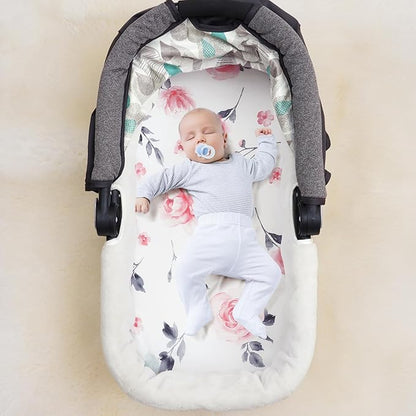 3 Pack Bassinet Sheets, Ultra Soft Breathable Comfortable Baby Sheet Set for Boys Girls Neutral, Univeral Fit for Most Cradle and Bassinet Mattress, Floral Flowers