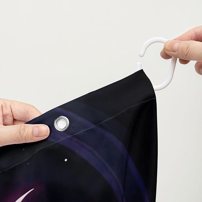 AILONEN Gothic Skull Shower Curtain for Bathroom,Terror Snake Skull Bath Curtain Decoration,Starry Skull Skeleton Print Waterproof Purple Curtain with 12 Plastic Hooks, 72" W*96" H