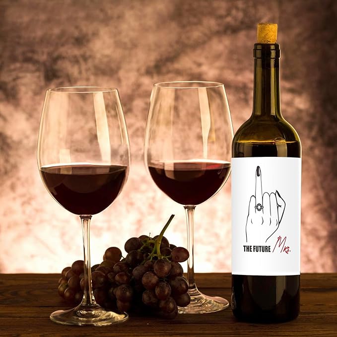 24 Pcs Funny Engagement Wine Label Engagement Wine Bottle Stickers The Future Mrs Wine Bottle Labels Engagement Gift for Couples Newly Her Him Engagement Party Decorations