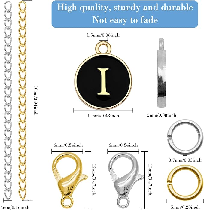 6PCS Letter Charm Accessories for Stanley Cup, Name ID Letter Handle Charm for Stanley Handle Identification Letter Pendant Handle Decoration for Stanley Tumbler Charms (Letter I)