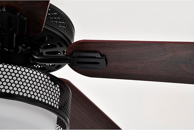 Alistair Matte Black Lighted Ceiling Fan Wooden 5-Blade with Remote