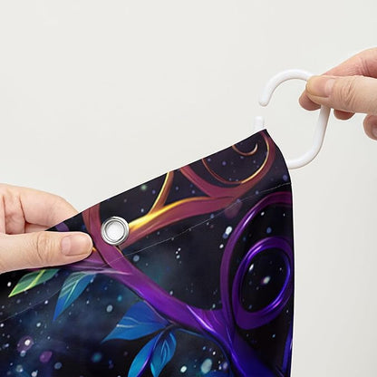 AILONEN Tree of Life Shower Curtain for Bathroom,Galaxy Starry Glowing Tree of Life Bath Curtain,Colorful Tree Shower Curtain Waterproof with 12 Plastic Hooks for Boys Girls Adults 48" W*72" H