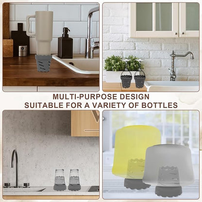 2pcs Drying Rack for Water Bottles, BPA Free Silicone Drying Rack for 15oz-100oz Bottles and Tumblers, Stackable Bottle Drying Holder Rack for HydroFlask, Yeti, Simple Modern, Camelbak(Grey)