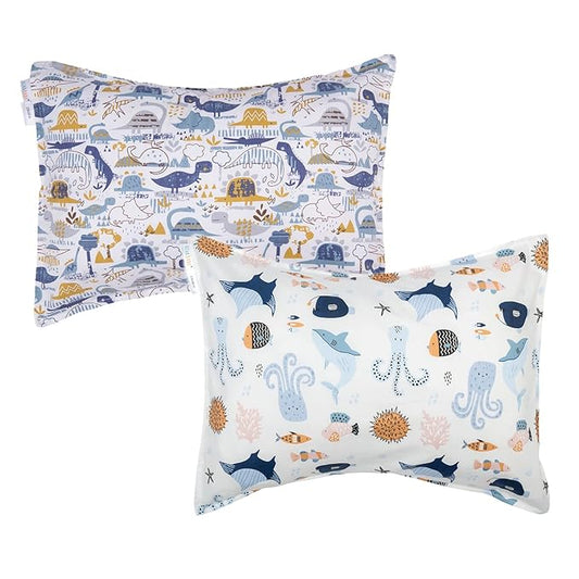 ALVABABY Toddler Pillowcases, Fits 14x20 in Kids Pillow, 2 Pack Organic Cotton Baby Pillow Cover Envelope Kids Pillowcases for Boys Girls 2Pillowcases-14x19 Inch (Pack of 2)