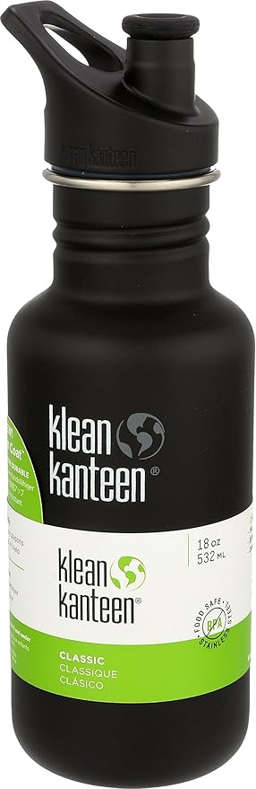 Klean Kanteen Classic Stainless Steel Singel Wall Non-Insulated Water Bottle with Sport Cap