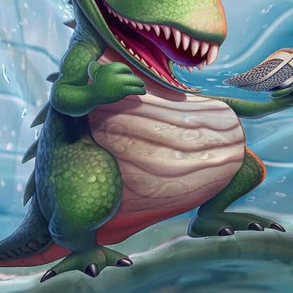 AILONEN Cartoon Dinosaur Shower Curtain for Kids Boys,Funny Singing Dinosaur Waterproof Fabric Shower Curtain for Bathroom,Lovely Green Dinosaur Shower Curtain Set with Hooks,48" W*72" H