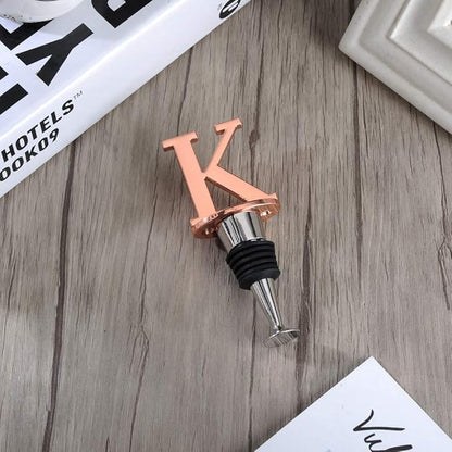 Miicol Wine Bottle Stopper, Prosecco Stopper, Rose Gold Wine Stopper, Personalised Champagne Stopper, Initial Wine Stopper, Funny Prosecco Gift, Wine Lovers Gift, Kitchen Decor, Letter K