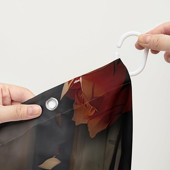 AILONEN 3D Kawaii Cat Shower Curtain,Lovely Kitten Mom and Son Polyester Cloth Bath Curtain Set for Girls Boys,Cute Animal with Flowers Waterproof Shower Curtains for Bathroom, 72" W*72" H