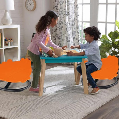 Autism Kids Swivel Chair, Sensory Products Sit and Spin Spinning Activity Toy for Toddlers, Sensory Spinning Seat for Kids Training Body Coordination (Orange)