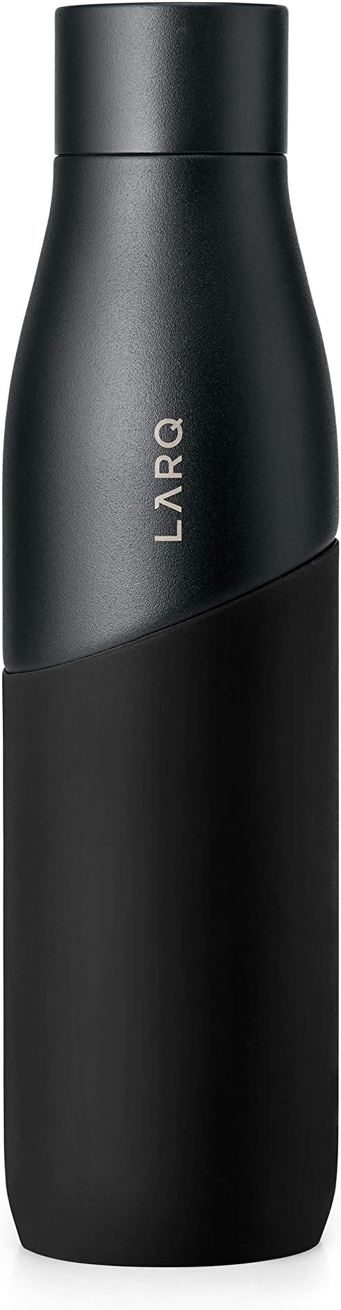 LARQ Bottle Movement PureVis 32 oz- Lightweight Self-Cleaning and Non-Insulated Stainless Steel Water Bottle with UV Water Purifier | Reusable & Travel Friendly, 1-Year Warranty, Black/Onyx
