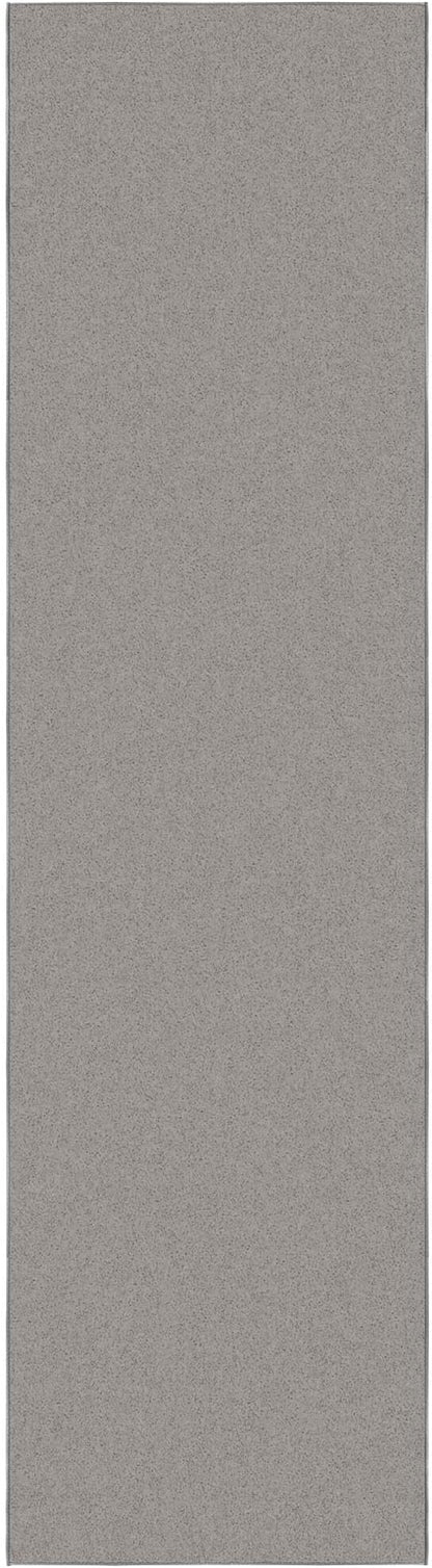 Machine Washable Modern Solid Design Non-Slip Rubberback 3x10 Traditional Runner Rug for Hallway, Kitchen, Bedroom, Living Room, 2'7" x 9'10", Gray