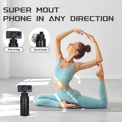 32oz Water Bottle with Magnetic Phone Holder, Stainless Steel Water Bottles Compatible with MagSafe Phone Mount and Tripod for iPhone, Double Walled Insulated tumbler for Gym, Sport
